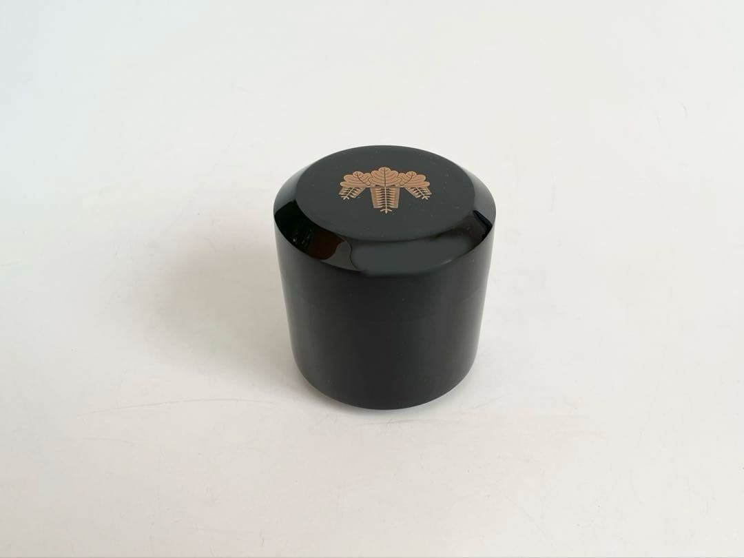 漆芸家　作者不明　箱書なし　箱付き　桐御紋　漆　蒔絵　棗　中継　茶入