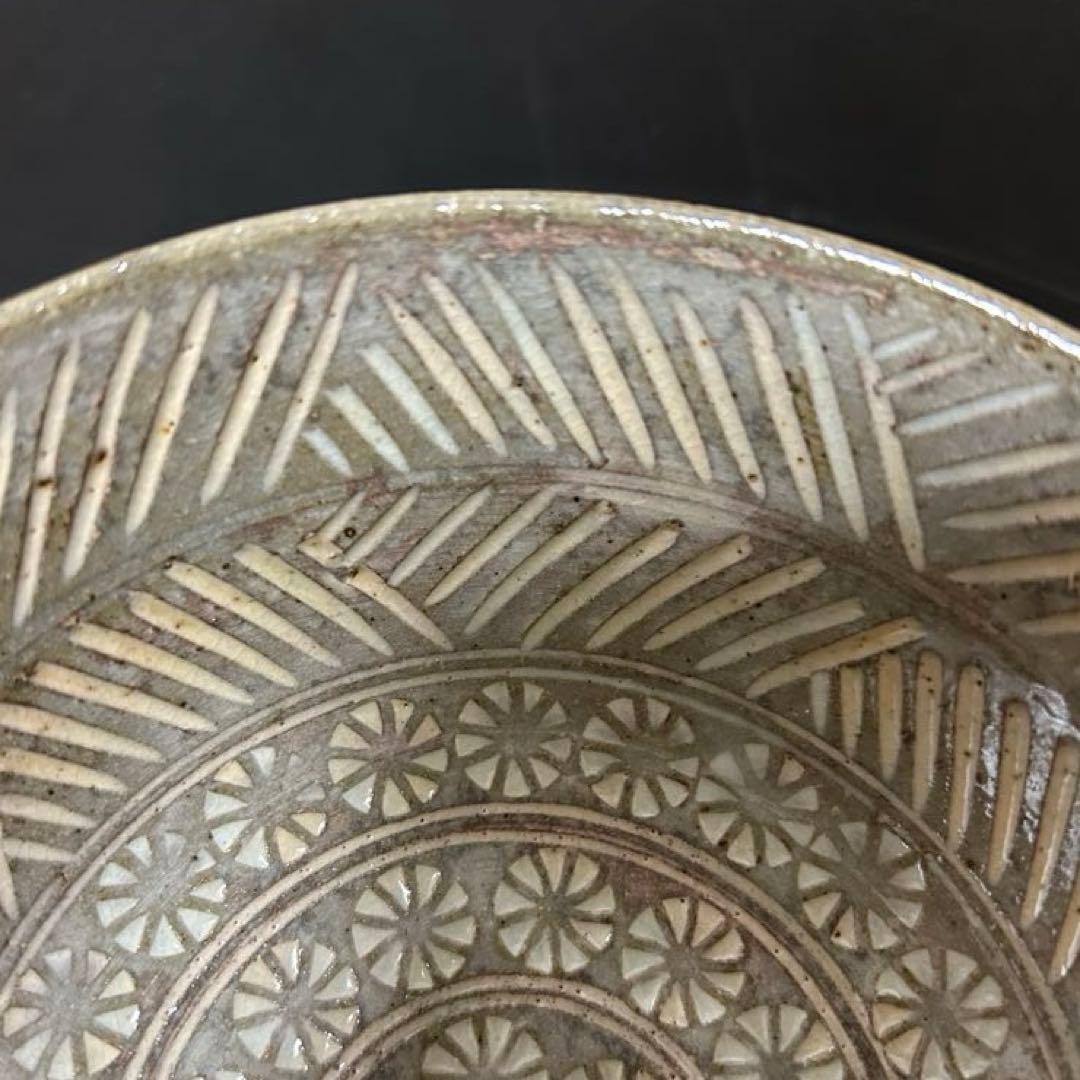 吉向翔平　彫三島茶碗　茶道具懐石鵬雲斎坐忘斎淡々斎即中斎而妙斎棗水指茶杓水屋釜