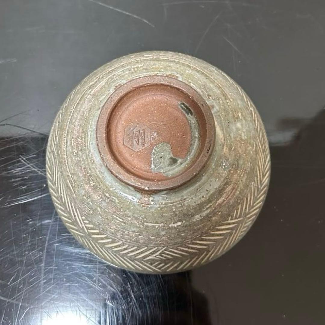 吉向翔平　彫三島茶碗　茶道具懐石鵬雲斎坐忘斎淡々斎即中斎而妙斎棗水指茶杓水屋釜