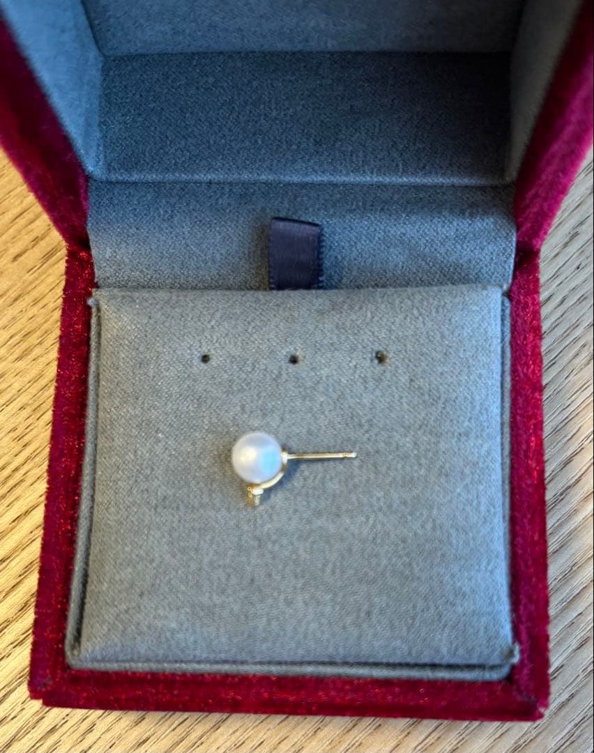 STAR JEWELRY 片耳用ピアス　あこやパール　ダイヤモンド　キャッチなし