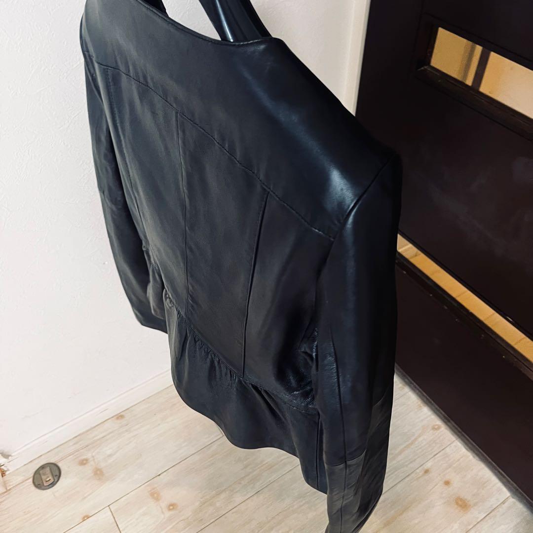 新品☆ ANAYI ラムレザー ぺプラムジャケット/セオリー、23区、ロペ