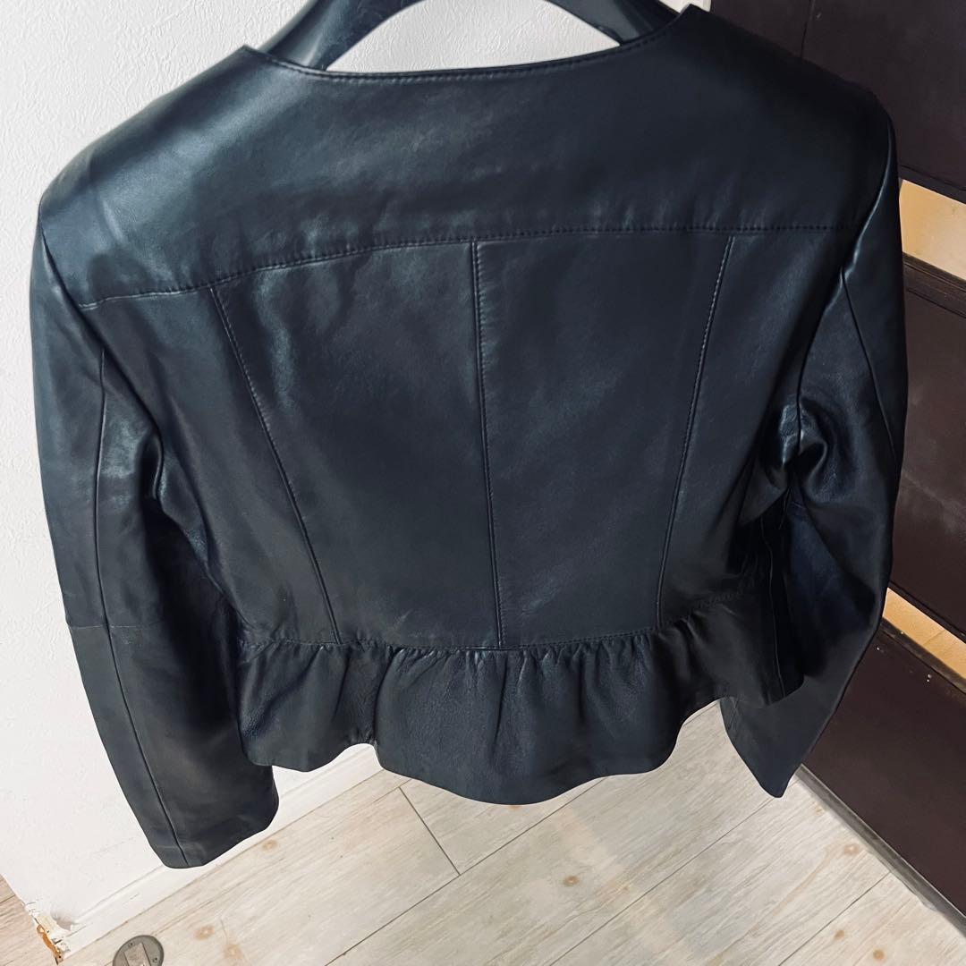 新品☆ ANAYI ラムレザー ぺプラムジャケット/セオリー、23区、ロペ