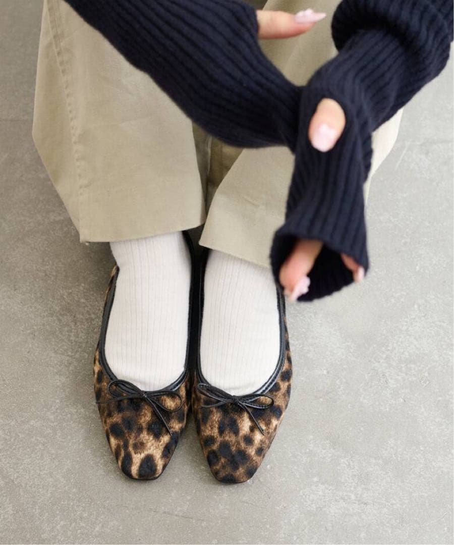 ルタロン レオパード柄 フラットシューズ バレエシューズ 新品未使用 23.5