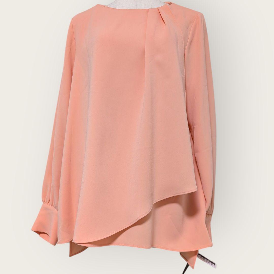 【新品タグ付】ダーマコレクション サーモンピンク ブラウス 13号 DAMA