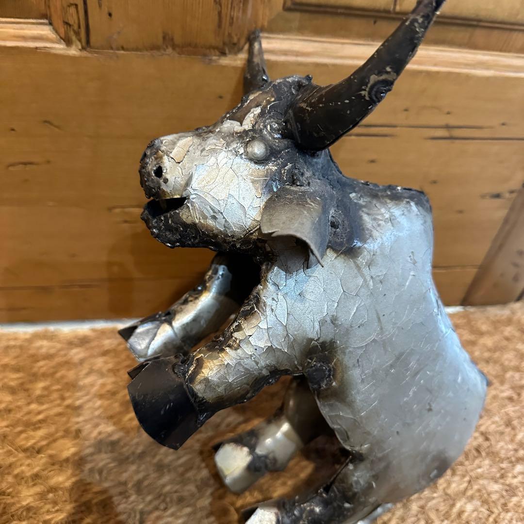 複数購入割引⭕️ バッファロー　アイアン製　置物　とても味のある作品です