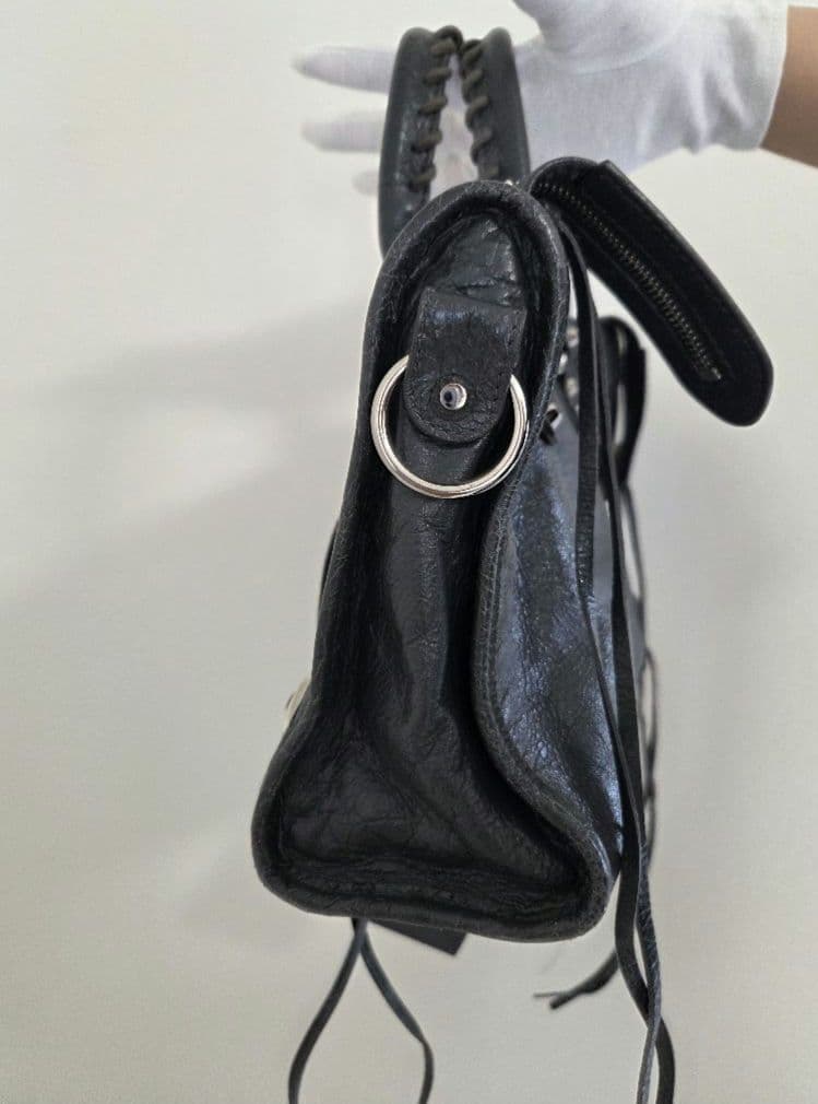 バレンシアガ クラシックシティ レザー グレー ミラー付き 2way