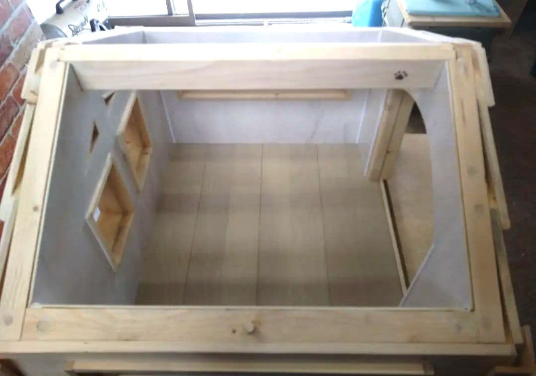 職人手作り 木製ペットハウス「Kenno」初号機　小型犬・猫用／室内用／特典付