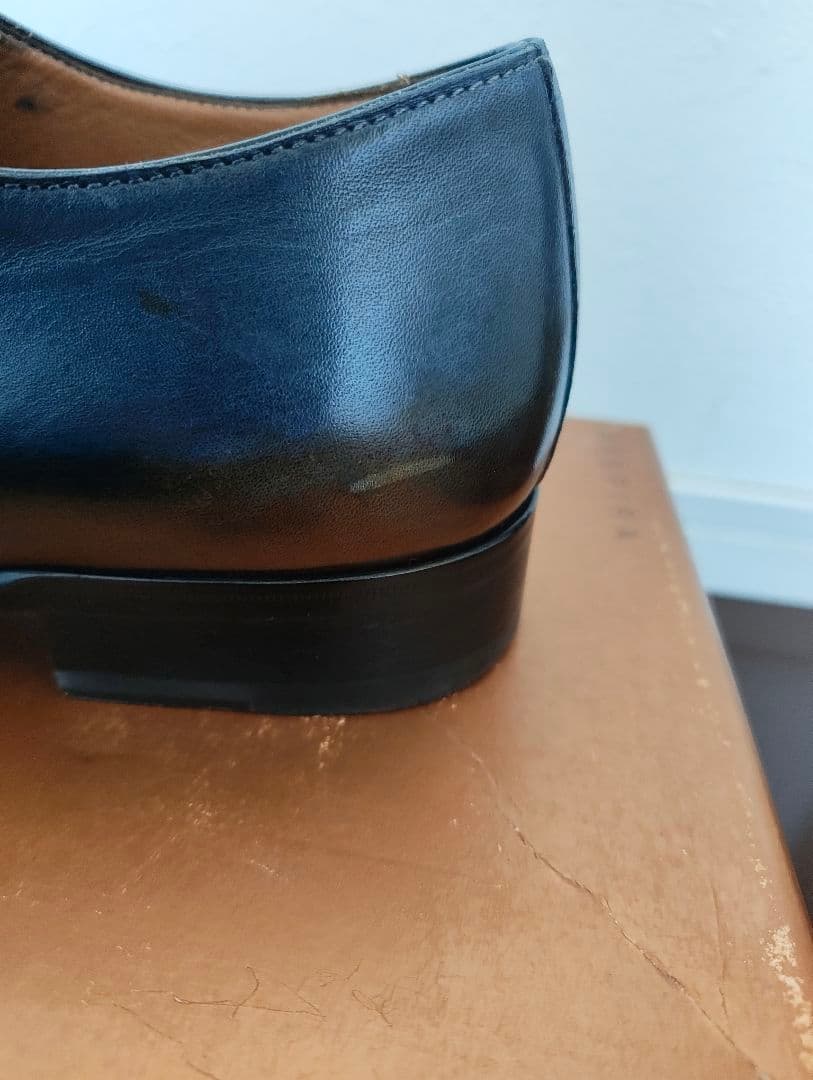 フランチェスコべニーニョ ネイビー ダブルモンクストラップ 7.5