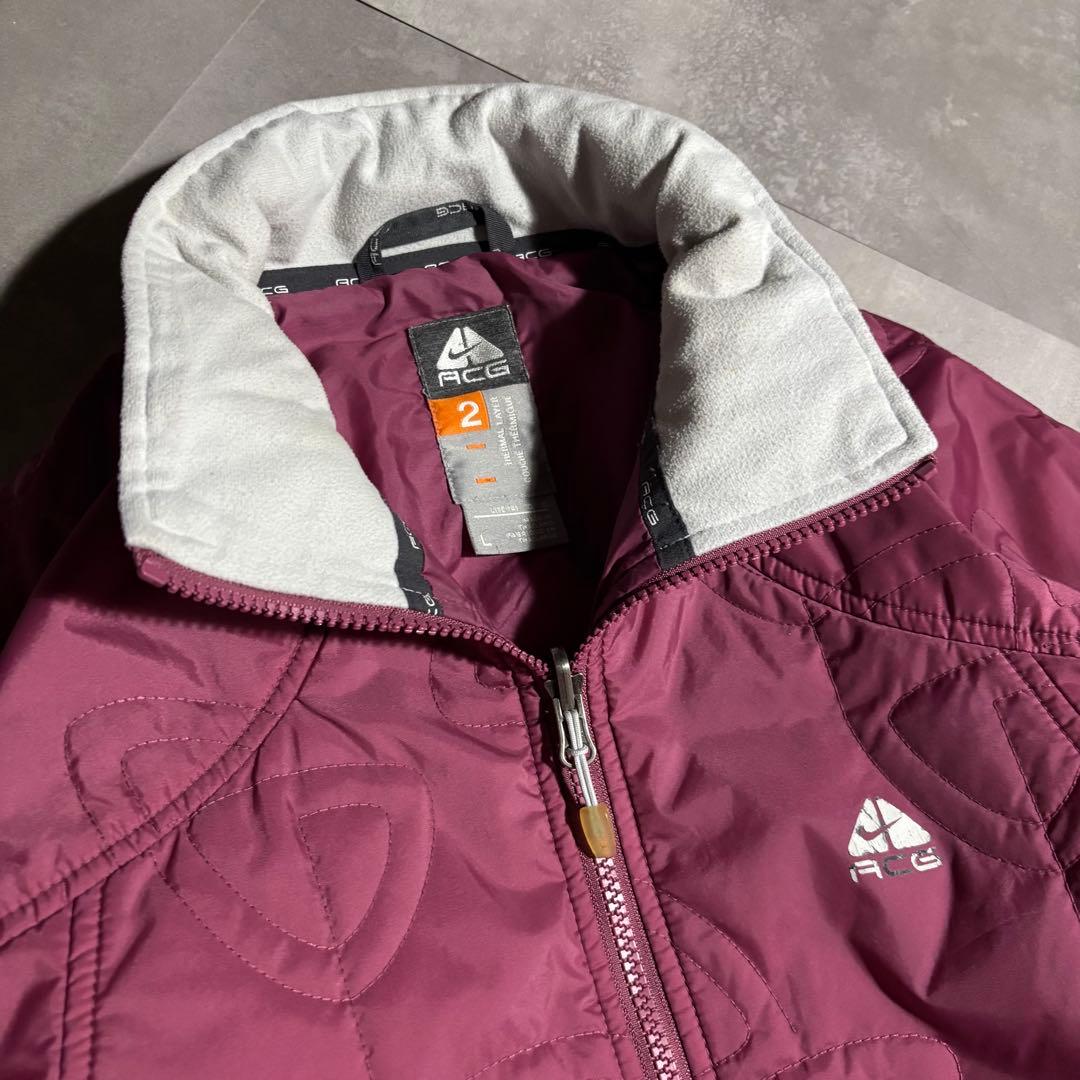 00s NIKE ACG ナイキ　パフジャケット　ピンク　y2k 短丈　総柄