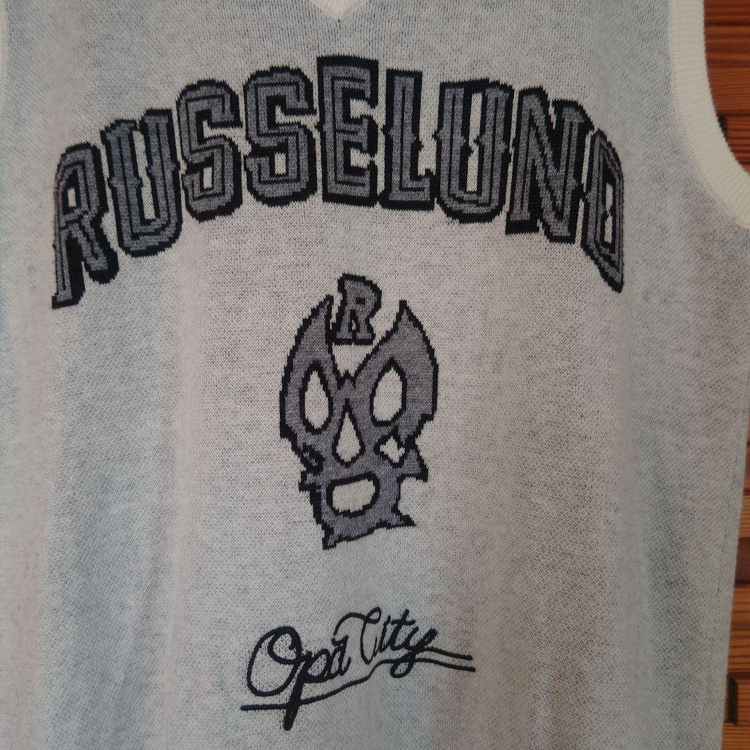 RUSSELUNO ラッセルノ ロゴ入り ニットベスト サイズ6 XL
