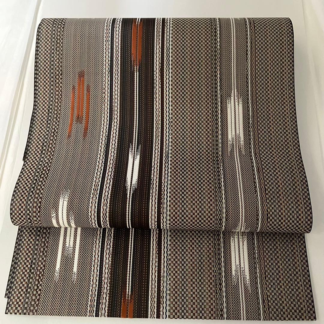 未使用 福絖織物 伝統工芸士 古賀勝幸 本場筑前博多織 花織 八寸名古屋帯 証紙