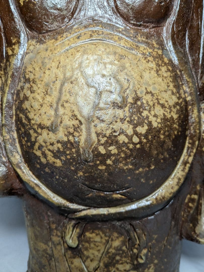 備前焼 布袋尊像 布袋様 七福神 置物 縁起物 伏香炉 インテリア 工芸品 陶像