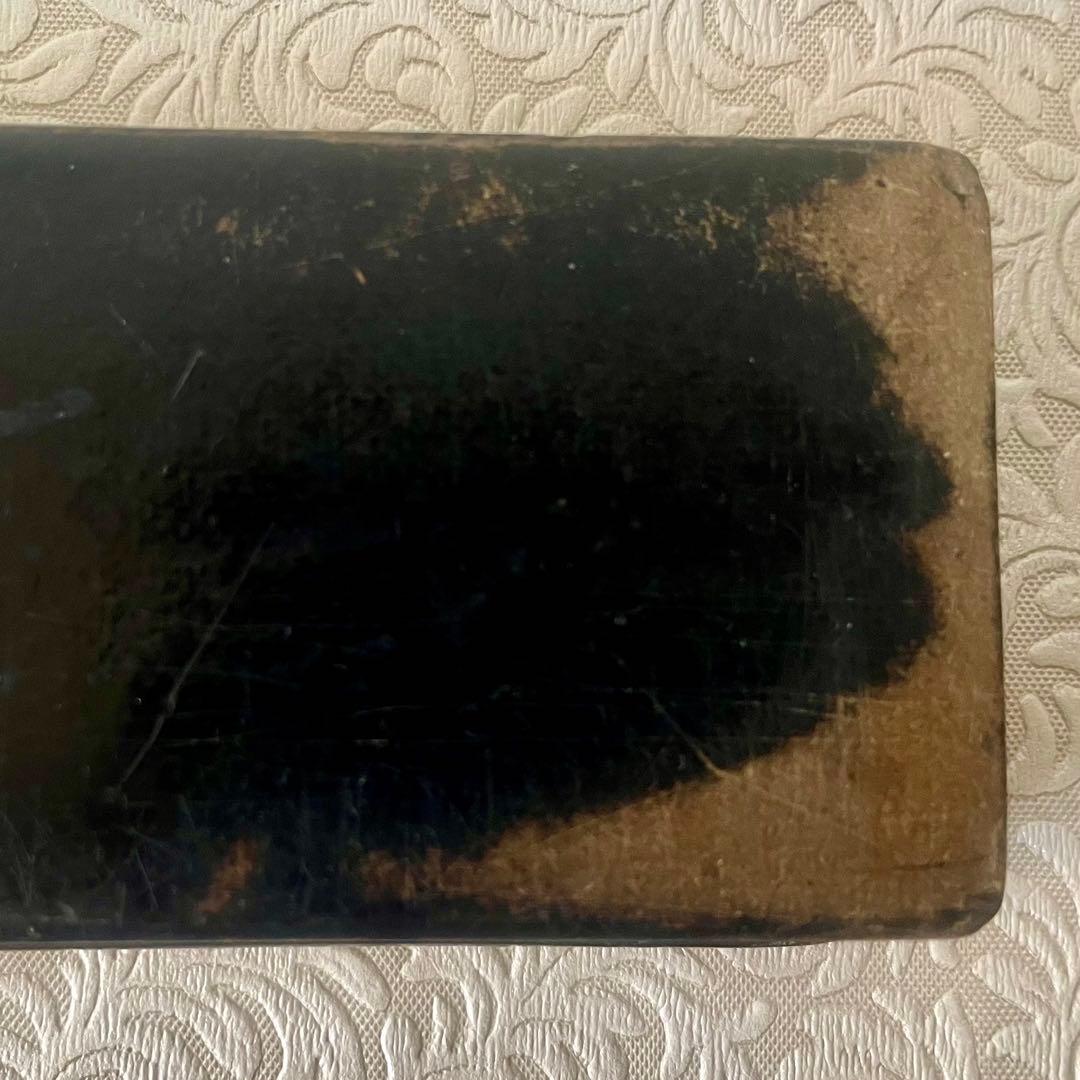 パピエマシェ小鳥柄ペンケース 筆箱　フランスアンティーク 雀　スズメ　バード