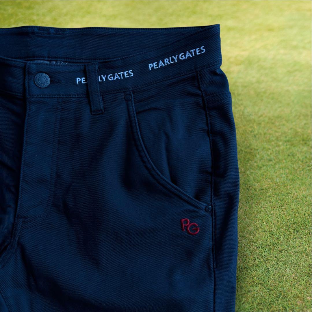 美品　防寒　蓄熱　パーリーゲイツ　パンツ　4 M〜L相当　紺　ネイビー　裏地付き