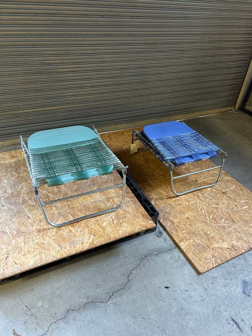 折りたたみ　ビーチチェア　ボンボンチェア　2点セット