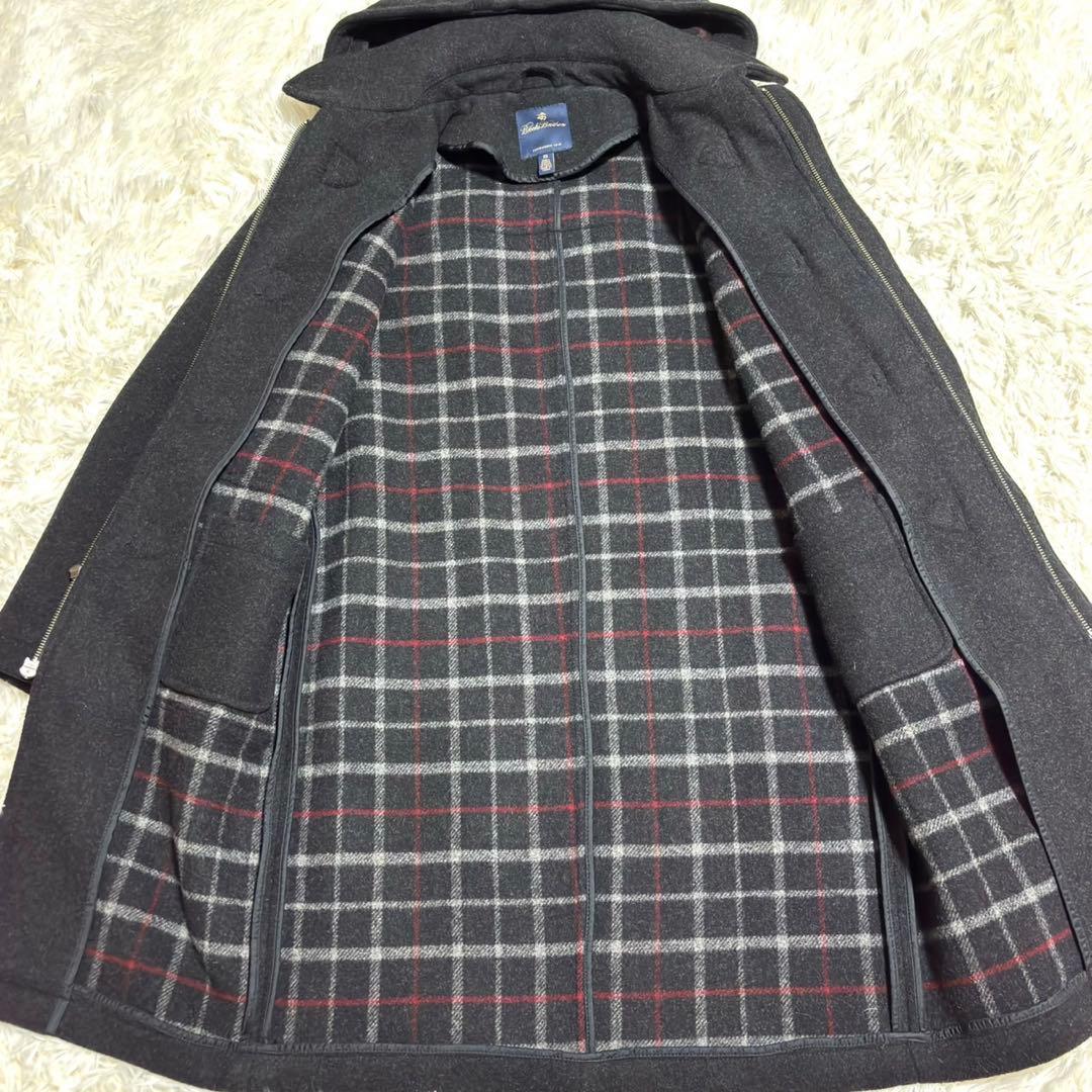 【極美品】ブルックスブラザーズ　ダッフルコート　チェック　フード　ウール