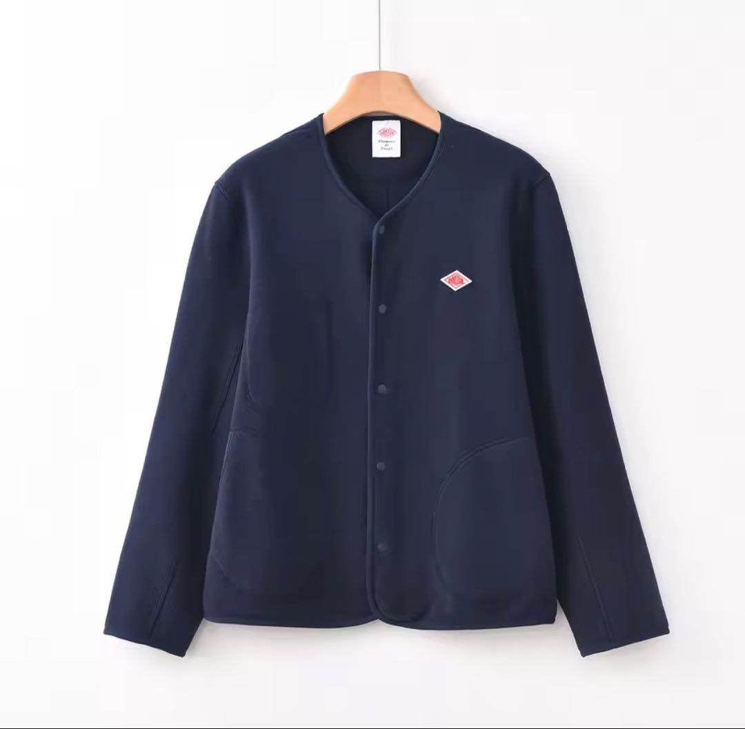 DANTONダントン ノーカラー フリース ジャケット　XL ネイビー