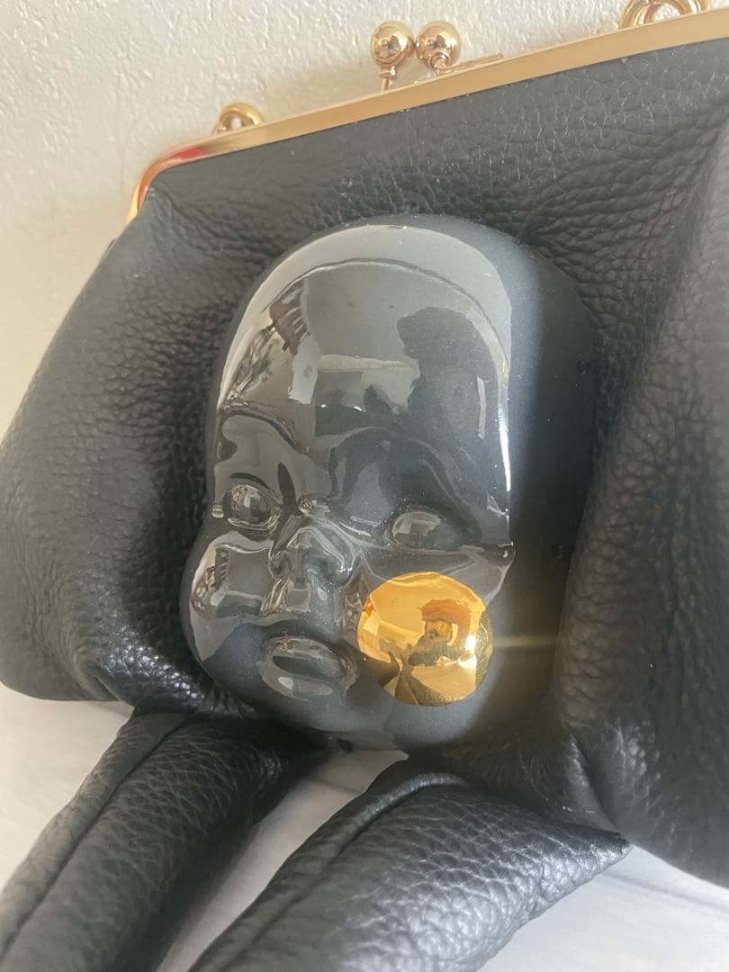 あちゃちゅむ✖️capi 陶器顔レザーバッグ　がま口　新品未使用　あちゃちゅむ