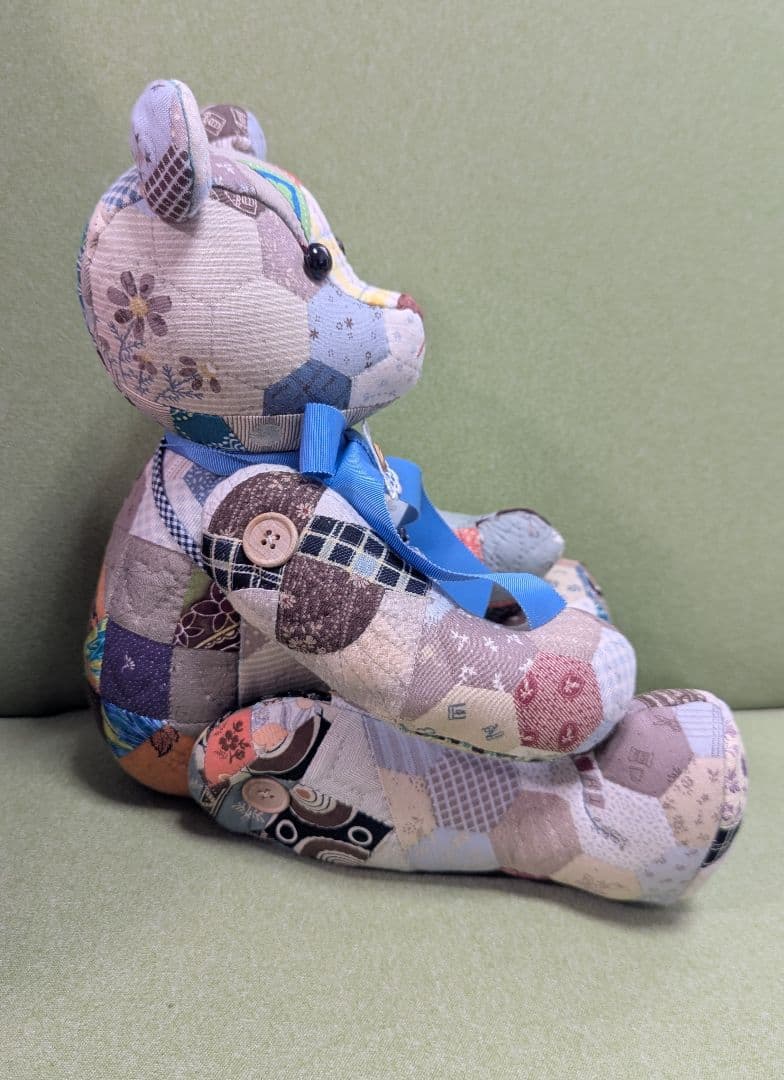 テディベア◆ハンドメイドパッチワーク◆ポシェット付