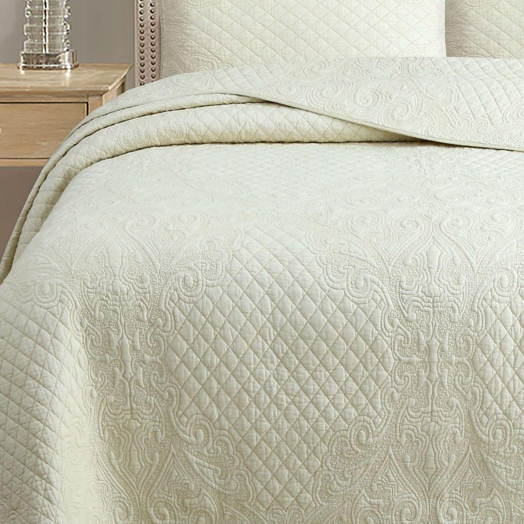 キルトベッドカバー3点セット綿マルチカバー キルティング MY02