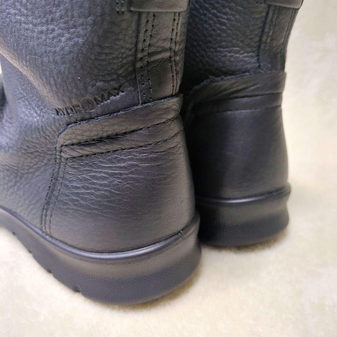 エコー【美品】BABETT BOOT　撥水　レザー　サイドジップ　フラットブーツ