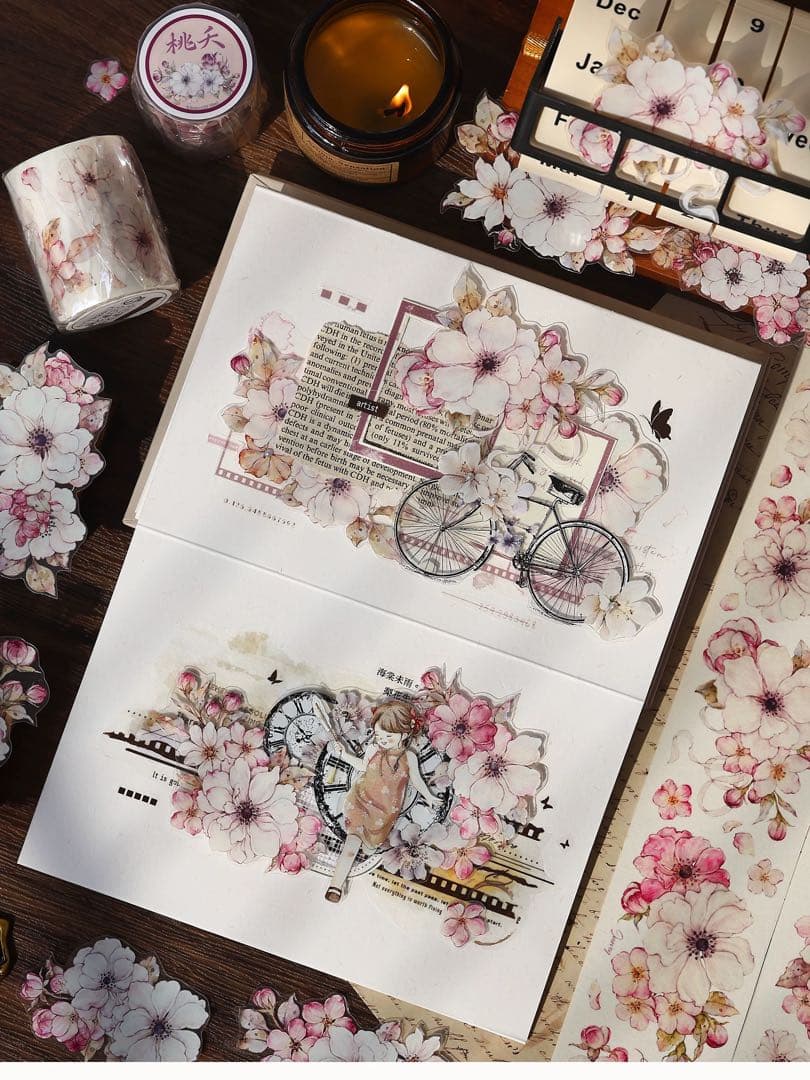小白家文創《桃夭》海外マスキングテープ　マステ 【2218】