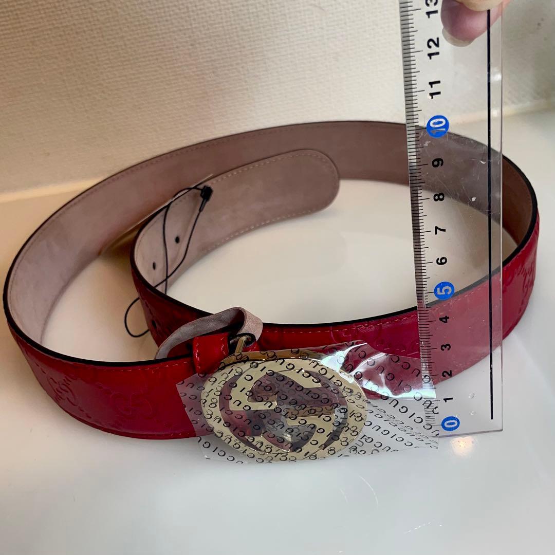 GUCCI レッド ベルト 約75-85cm