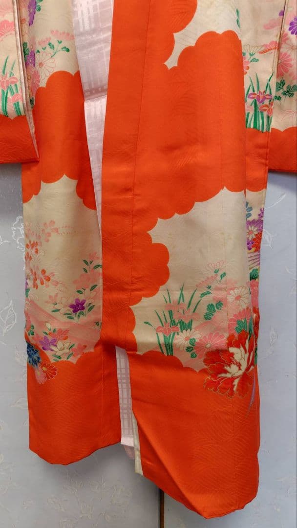 RK407 アンティーク子供着物長襦袢付き98着丈センチ裄丈45センチ3歳前後用