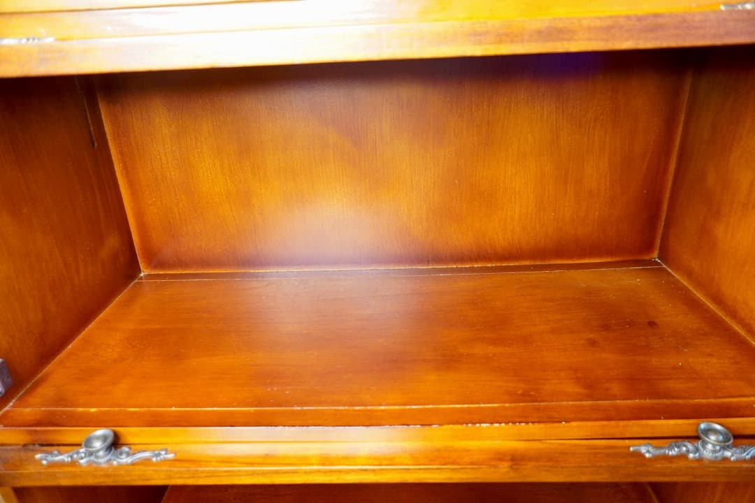 英国アンティーク調 ブックケース フラップ式扉