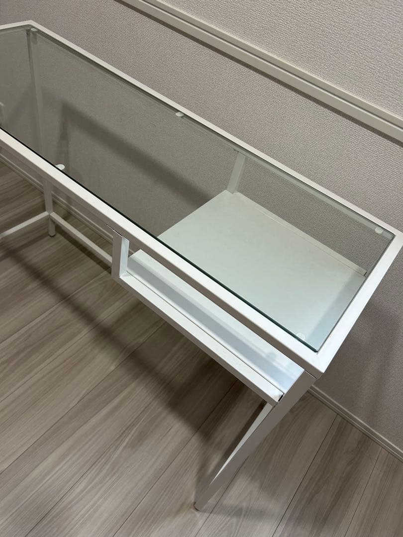 IKEA VITTSJÖ ヴィットショー デスク 机 ホワイト廃盤 ガラス 直接