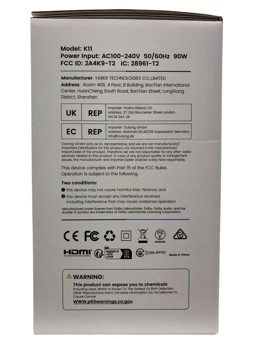 【開封済み・未使用】iWiMiUS　プロジェクター　K11　Dolbyオーディオ