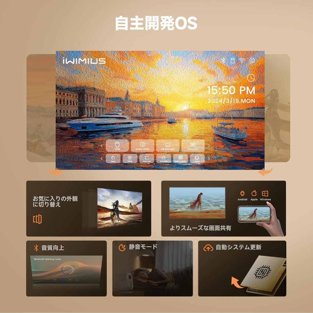 【開封済み・未使用】iWiMiUS　プロジェクター　K11　Dolbyオーディオ