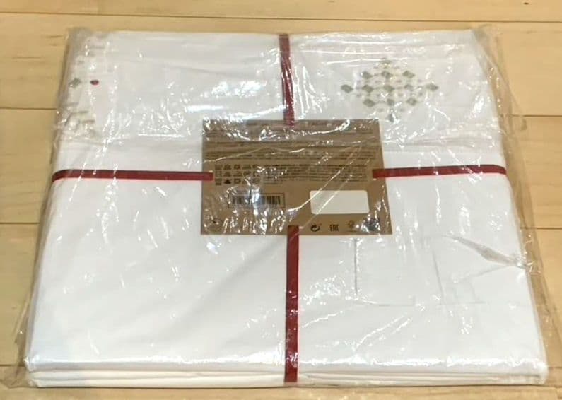 新品　ザラホーム　ホワイト　刺繍　フラットシーツ　枕カバー2枚入り　2点セット