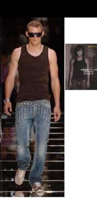 【名作】ドルチェアンドガッバーナ2006SSハトメスタッズ クラッシュデニム46