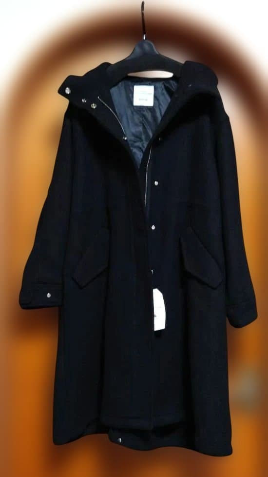 SHIPS any メルトン ウール ミックス M-51 モッズ コート 黒