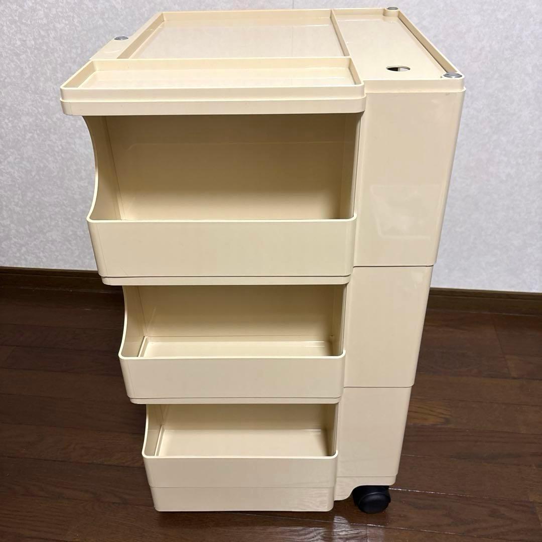 【良品】B-LINE ボビーワゴン 3段5トレイ ベージュ ジョエ・コロンボ