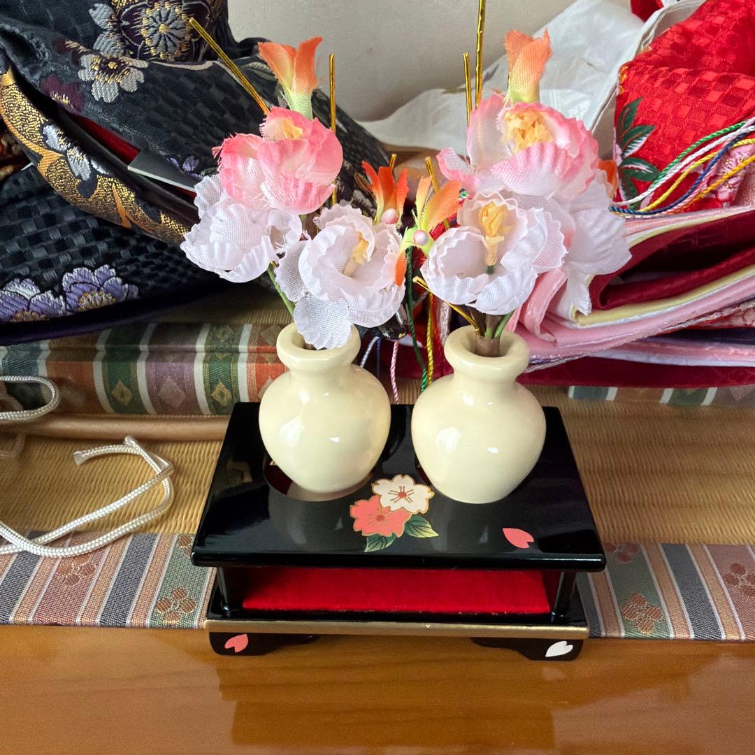 ①雛人形セット 平安豊久　特選 木製台付き　難あり