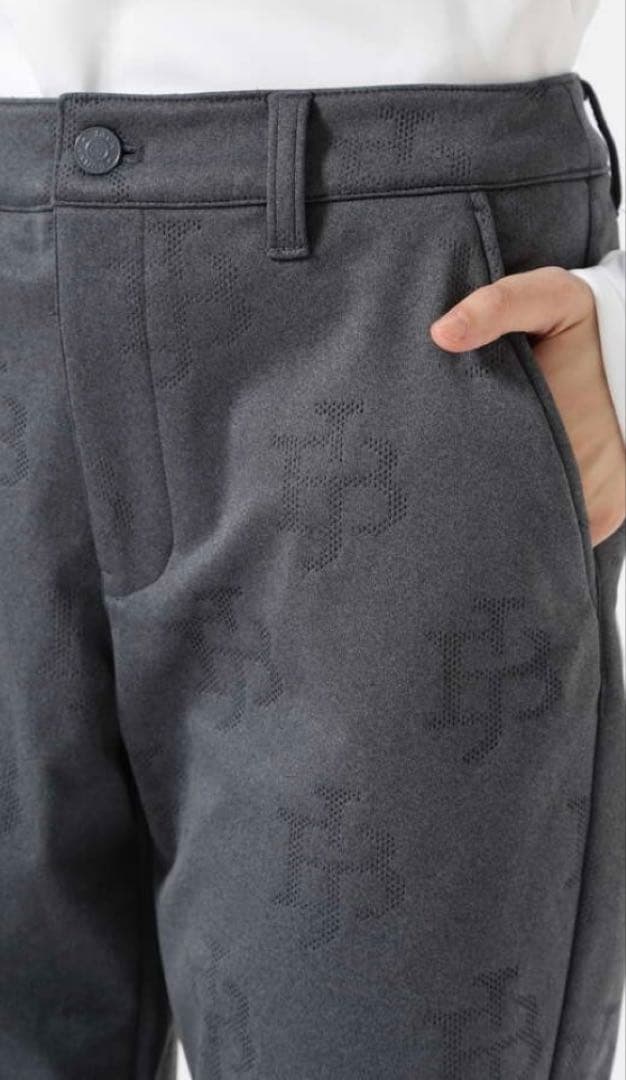 新品 ジャックバニー ピンソニック裏フリース 防風テーパードパンツ 6LLグレー