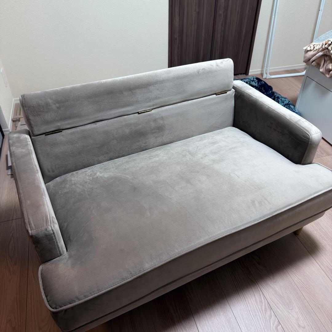 【直接取引可能】2人掛けソファ ベルベット調 LOWYA