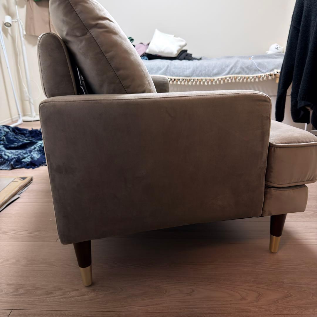 【直接取引可能】2人掛けソファ ベルベット調 LOWYA