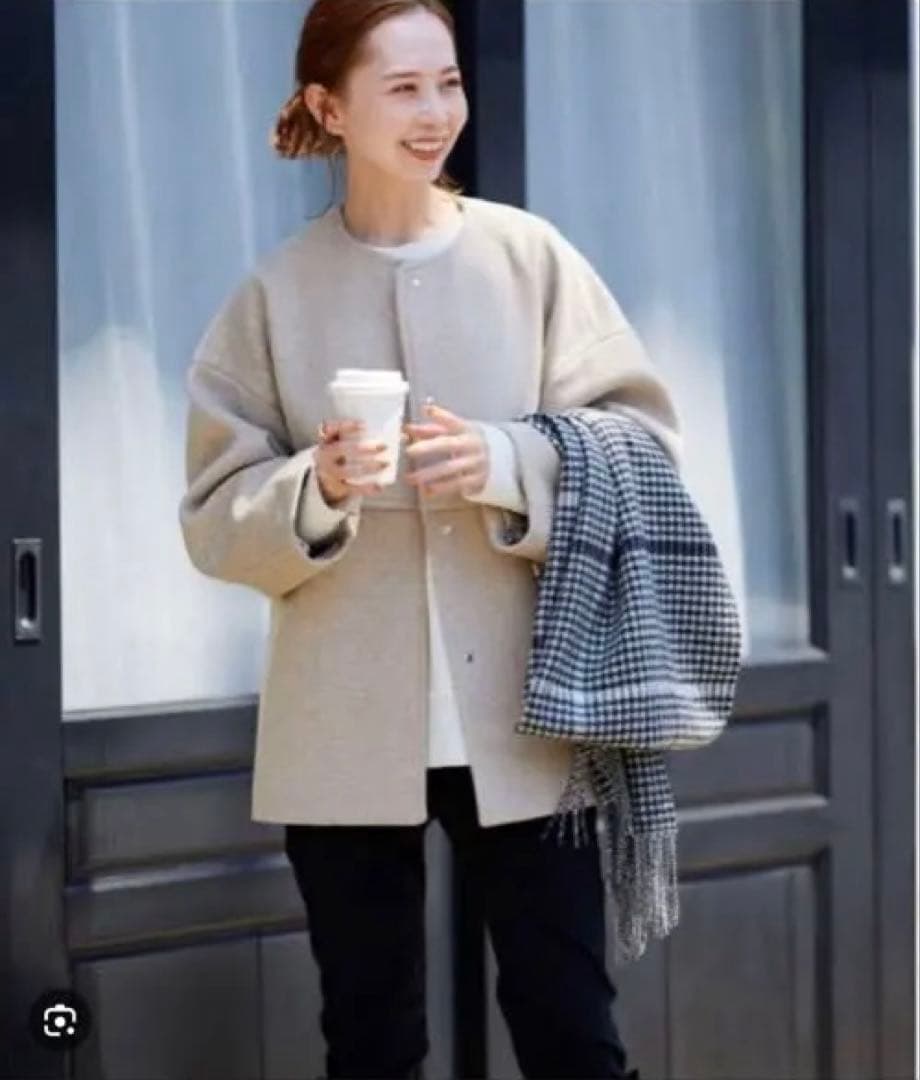 JOURNAL STANDARDスーパー140ノーカラーショートコート 美品