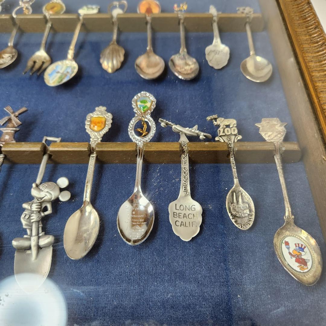 スーベニアスプーンセット木箱ケース付まとめて47本コレクション　アンティーク