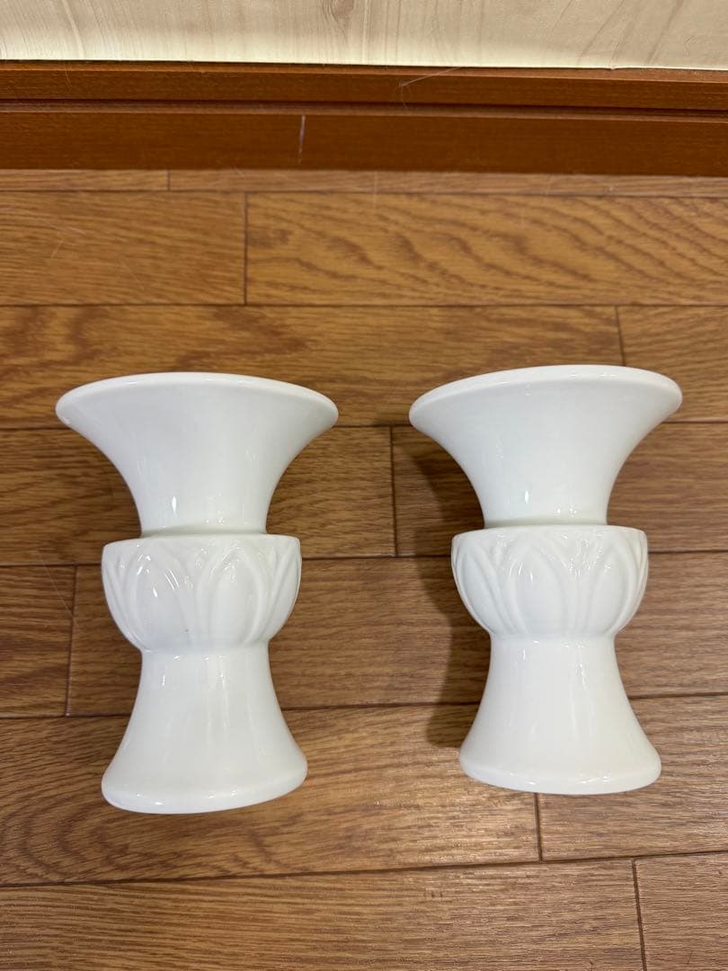 2531 深川製磁　白磁　花瓶　2客