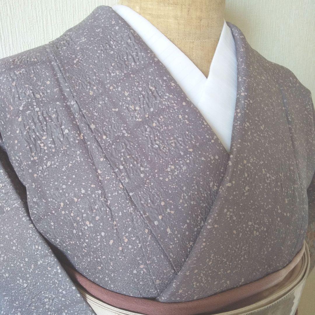 正絹・縮緬訪問着・薄紫系・一つ紋・袷