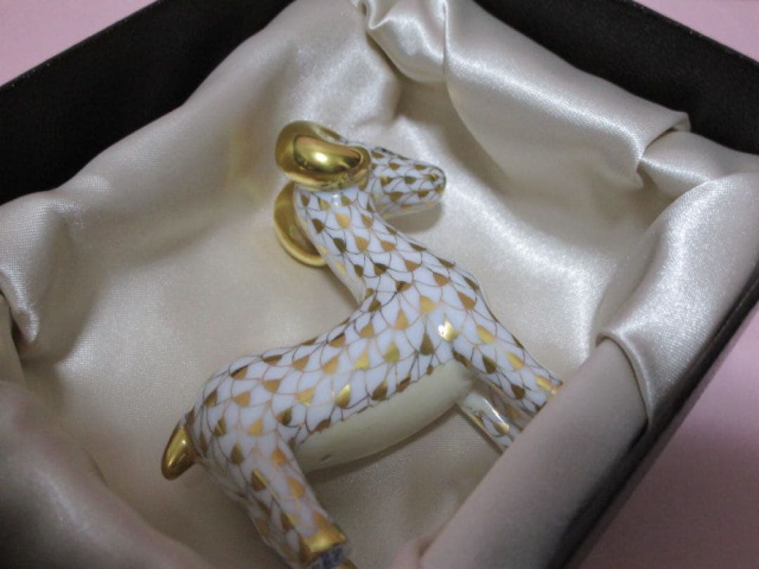 新品　Herend／ヘレンド　ひつじ／羊／未（ゴールド）