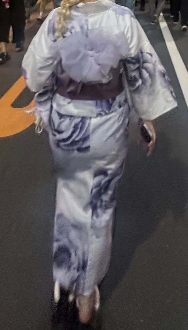 Dazzy 浴衣セット ホワイト×パープル