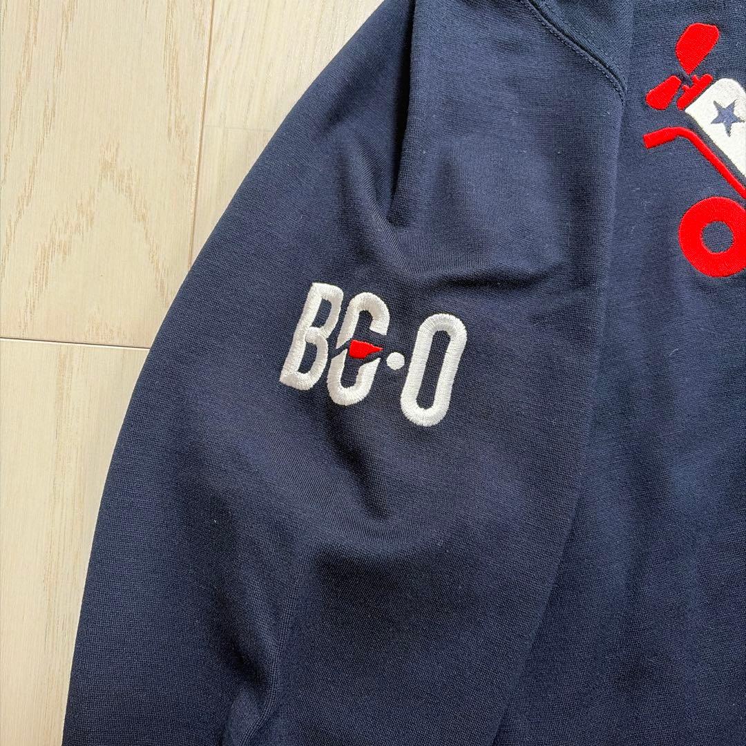 BEAMS GOLF モックネック長袖カットソー ネイビー メンズ