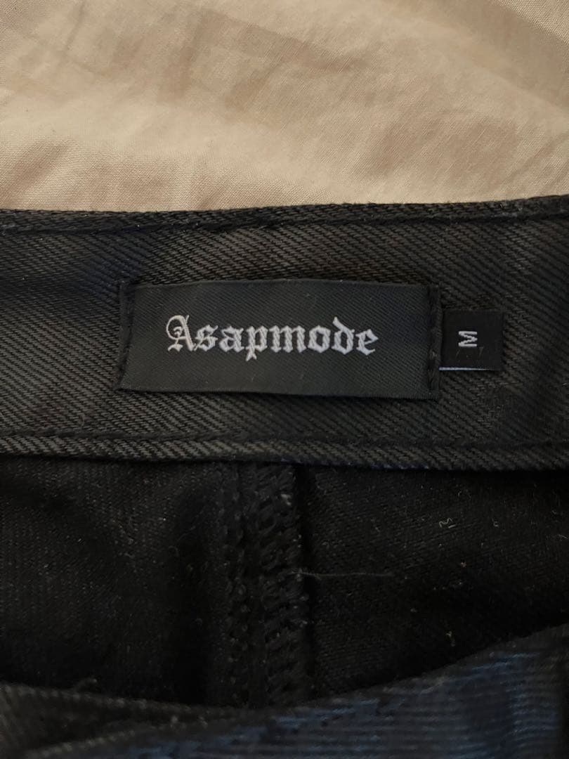 パンツ Asapmode Stacked Oil Coating Loose Fit