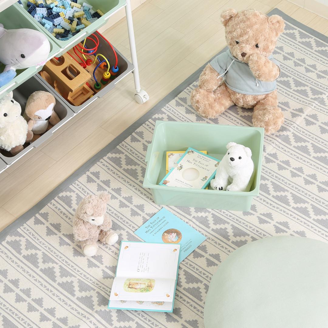 おもちゃ収納ラック グリーン系