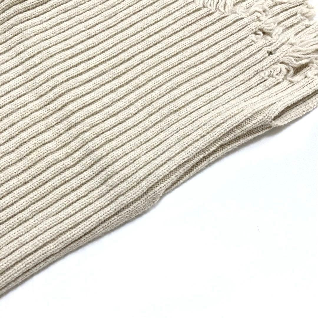 Ｙ's 21AW 美品 リブニット 解れ加工 スヌード アイボリー